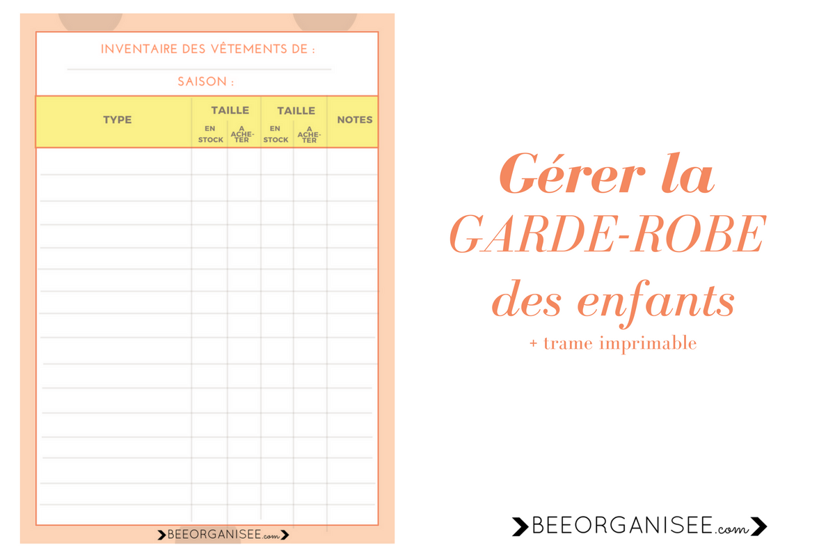 Gerer La Garde Robe Des Enfants Bee Organisee